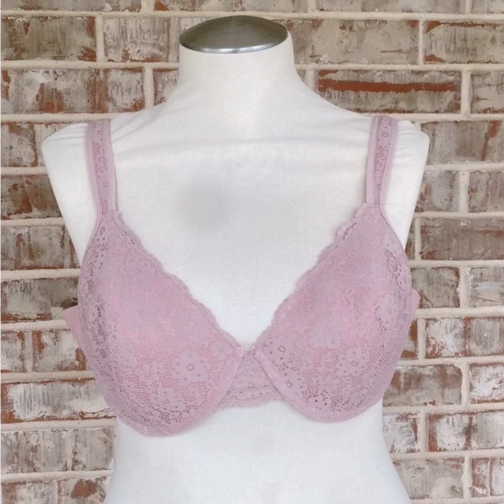 🆕 New Jessica Simpson Light Pastel Lace Back Smoothing Underwire Bra - 40D